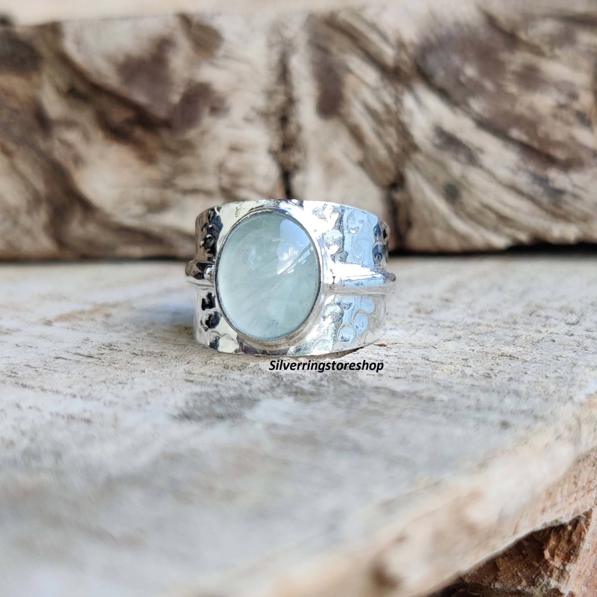 Aquamarin Ring, 925 Sterling Silber Edelstein Handgemachter Schmuck Beliebter Versprochen Frieden, Geschenk Für Sie von silverringstoreshop
