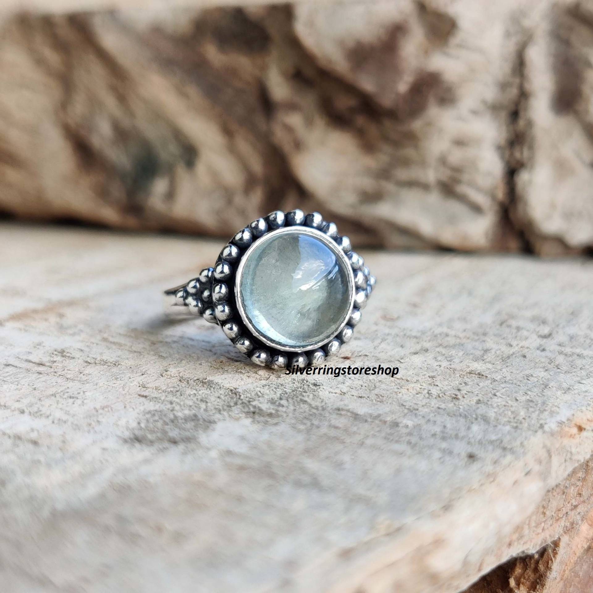 Aquamarin Stein Ring, 925 Sterling Silber Beliebt Versprochen Schmuck Zierliche Handgefertigte Geschenk Für Sie von silverringstoreshop