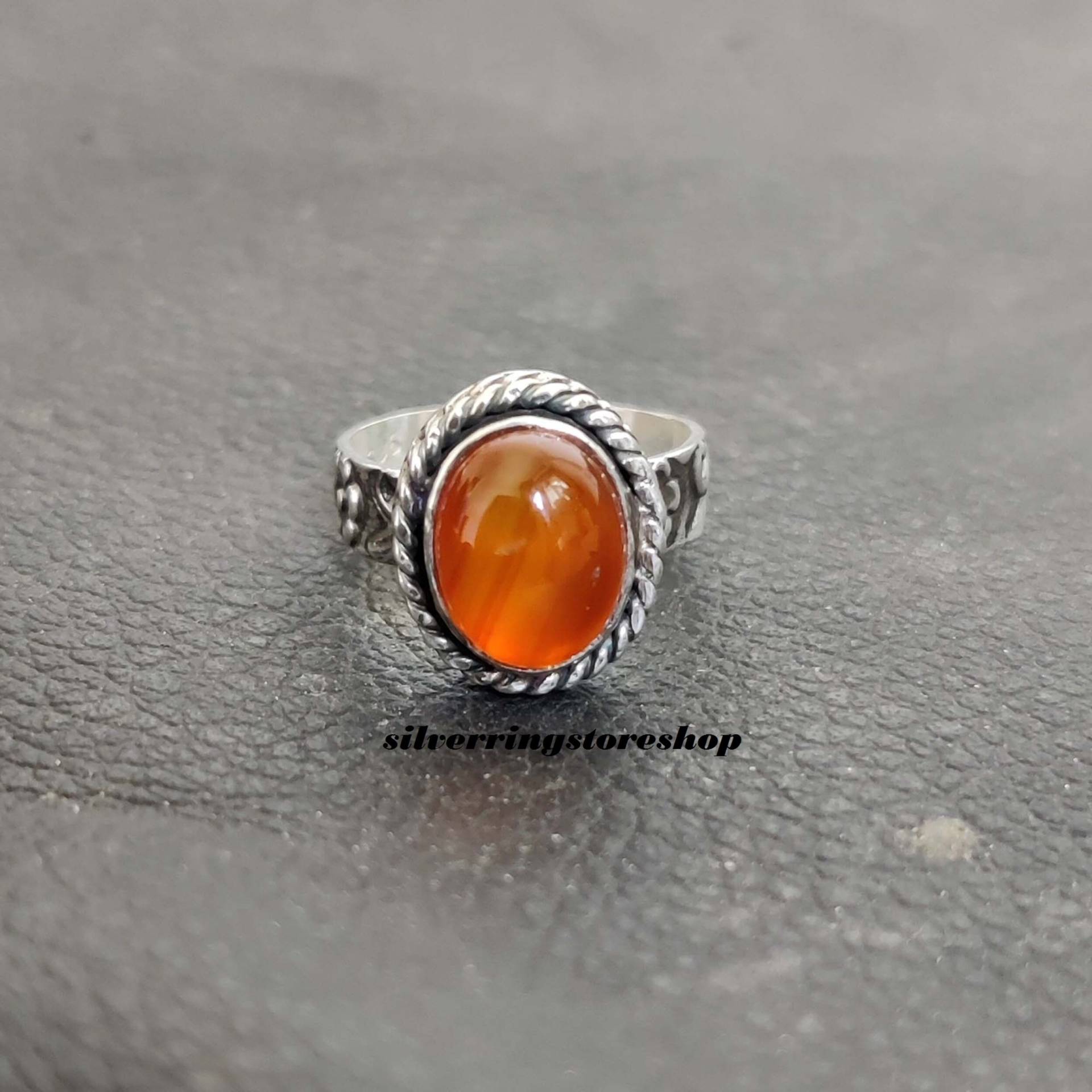 Karneol Stein Ring, 925 Sterling Silber Boho Frauen Fidget Bandring, Geschenk Für Sie von silverringstoreshop