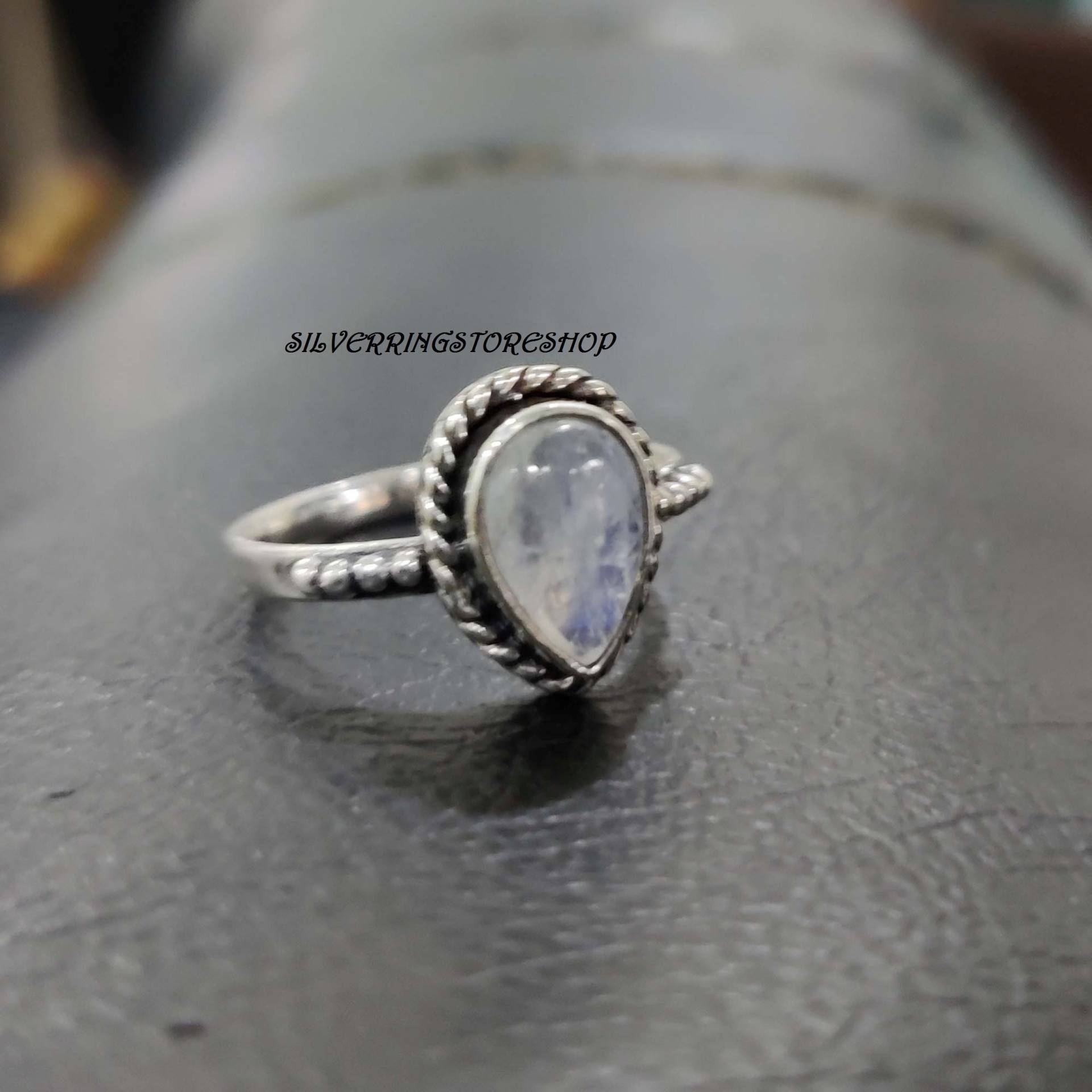 Kristallstein Ring, 925 Sterling Silber Statement Bandring, Boho Frauen Sorgenring, Edelstein Geschenk Für Sie von silverringstoreshop