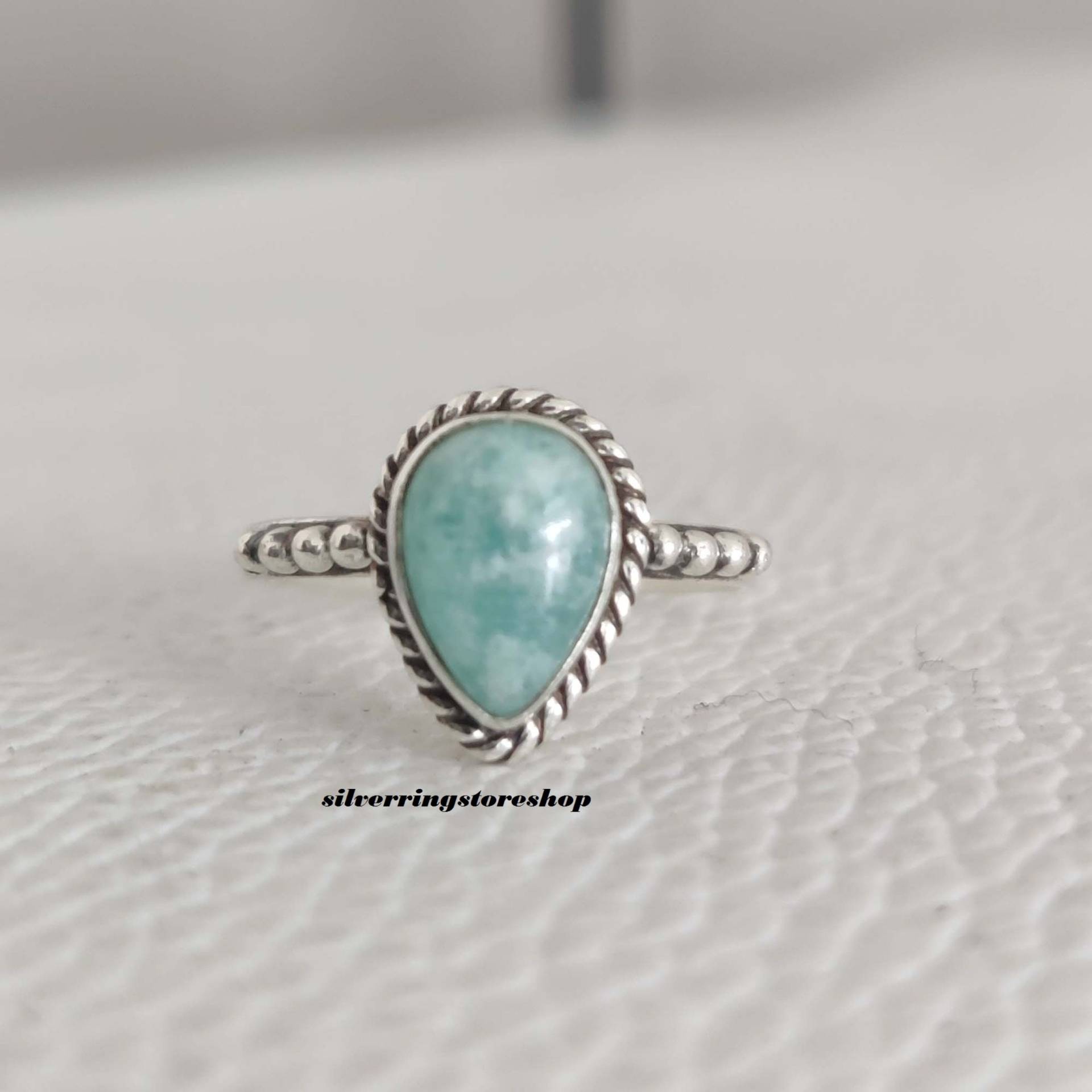 Larimar Ring, 925 Silber Handgemachter Frauen Edelstein Boho Fidget Beliebt Geschenke Für Sie von silverringstoreshop