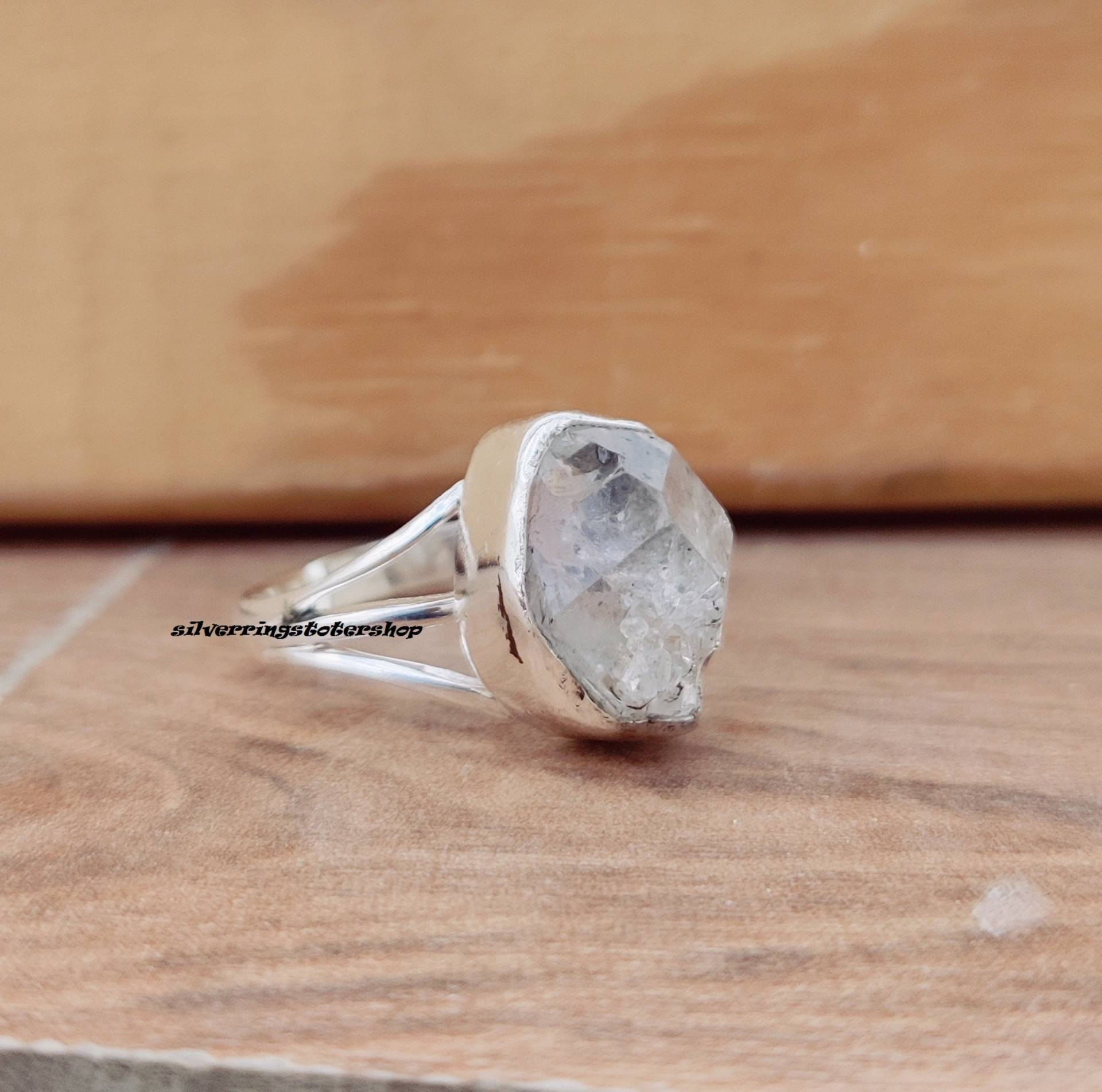 Natürlicher Herkimer Diamant Ring, 925 Silber Ring, Handgefertigter Ring, Frauenring, Herkimar Schmuck, Meditations Ring, Herkimer Geschenk Für Sie von silverringstoreshop