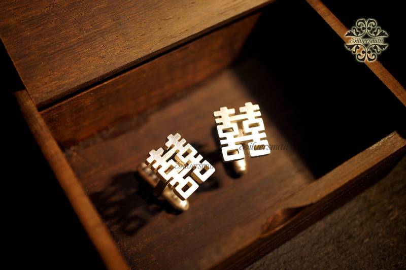 Doppeltes Glück 925 Sterling Silber Manschettenknöpfe von silversmithhk