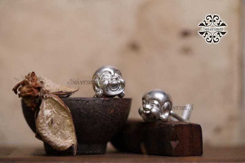 Lachender Buddha 925 Sterling Silber Manschettenknöpfe von silversmithhk