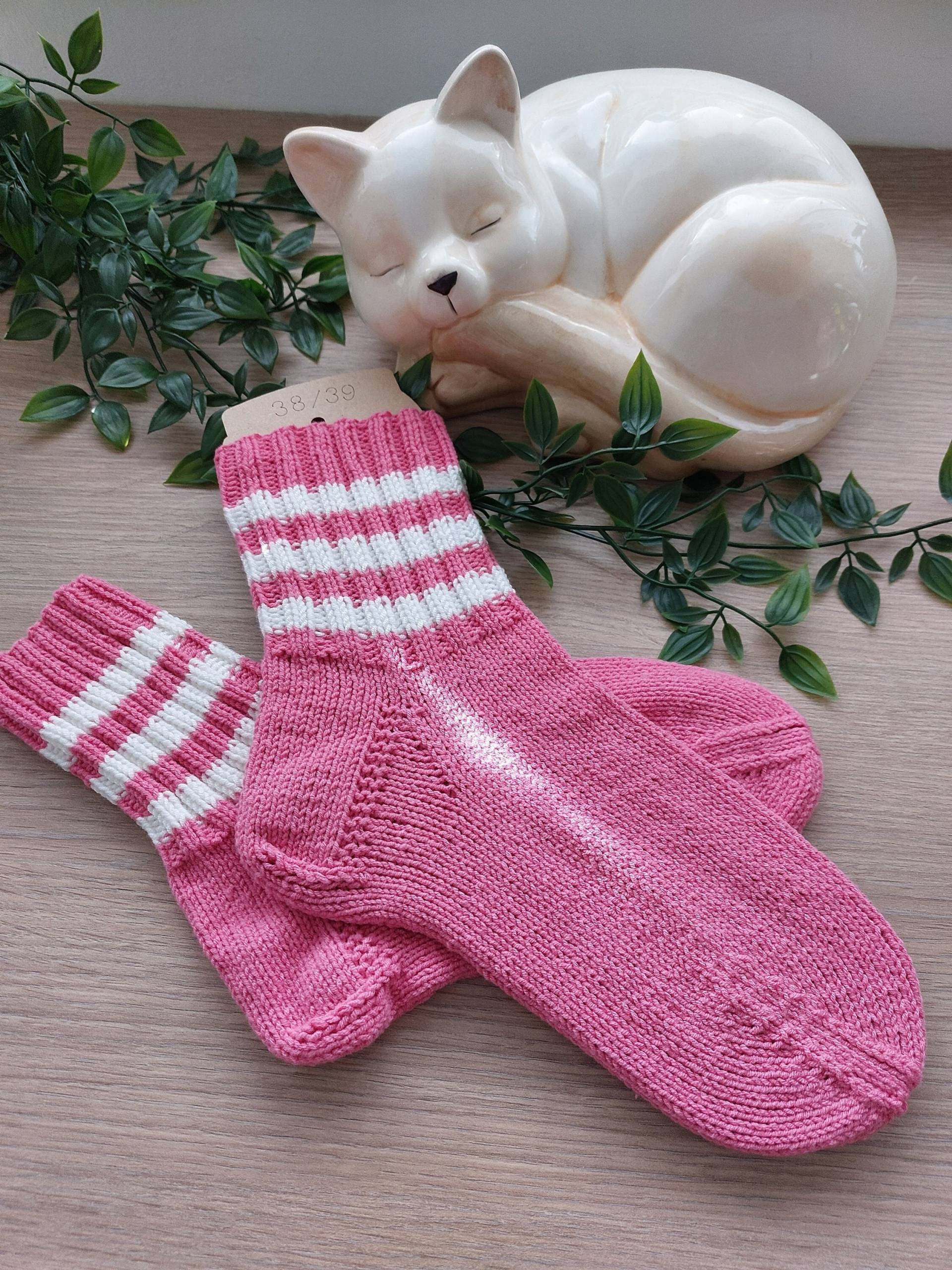 Handgestrickte Socken Aus Viskose/Polyacryl, Gr. 38/39 von silviassockenland