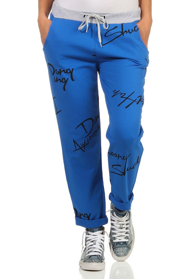 simarada Jogginghose Damen Jogginghose Schrift 37 Royalblau 36-40 von simarada