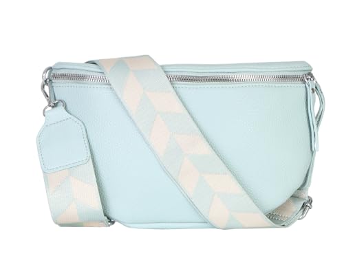 Damen Bauchtasche stylisch Umhängetasche Hüfttasche Bodybag Gürtel Crossbody Bag Schultertasche mit Verstellbaren Gurt 25 (Mint, Groß 28 x 18 x 9 cm) von simaranda