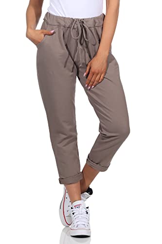 Damen Jogginhose im Boyfriend-Style Sweatpants für Freizeit Sport Fitness Yoga Training 3569 (as3, Numeric, Numeric_42, Numeric_46, Regular, Long, Schlamm) von simaranda