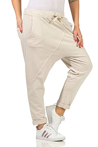 Damen Jogginhose im Boyfriend-Style Sweatpants für Freizeit Sport und Fitness 104 (36-40, Beige) von simaranda