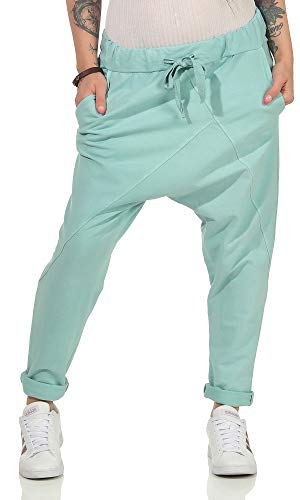Damen Jogginhose im Boyfriend-Style Sweatpants für Freizeit Sport und Fitness 104 (36-40, Mint) von simaranda