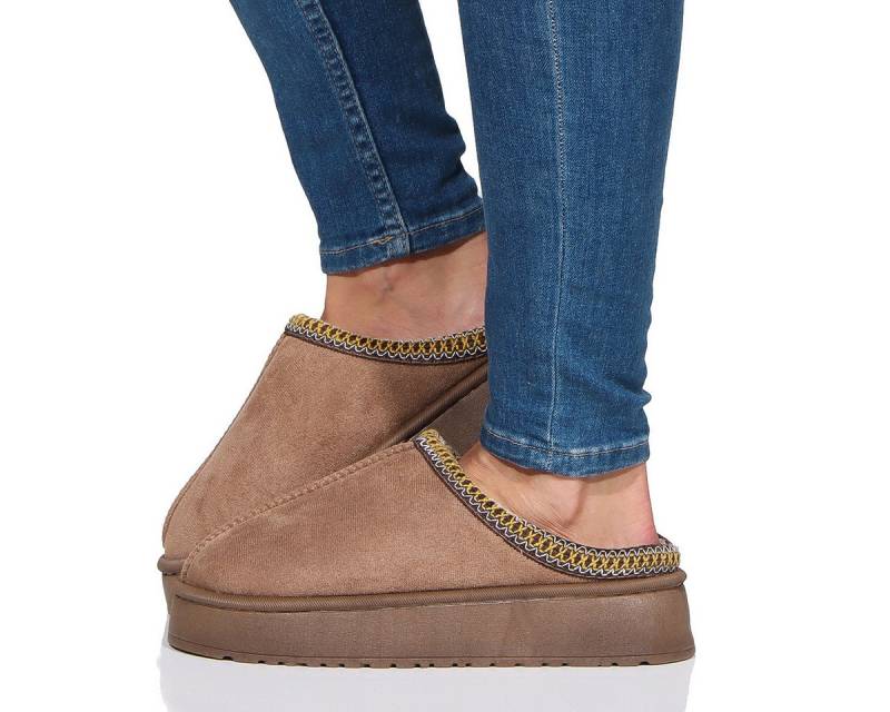 simaranda Damen Hausschuhe 860 42-43 Taupe Hausschuh von simaranda