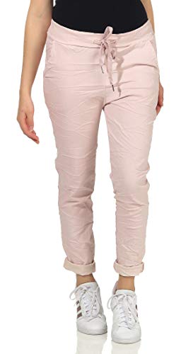 simaranda Damen Jogginghose Freizeithose Sweatpants Baggy Boyfriends Sommerhose Print 10 (Einheitsgröße 36-42, Rosa) von simaranda