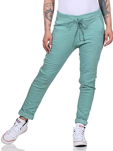 simaranda Damen Jogginghose im Vintage Look Sweatpants für Freizeit Sport und Fitness 8115 (as3, Numeric, Numeric_42, Numeric_46, Regular, Regular, Petrol) von simaranda