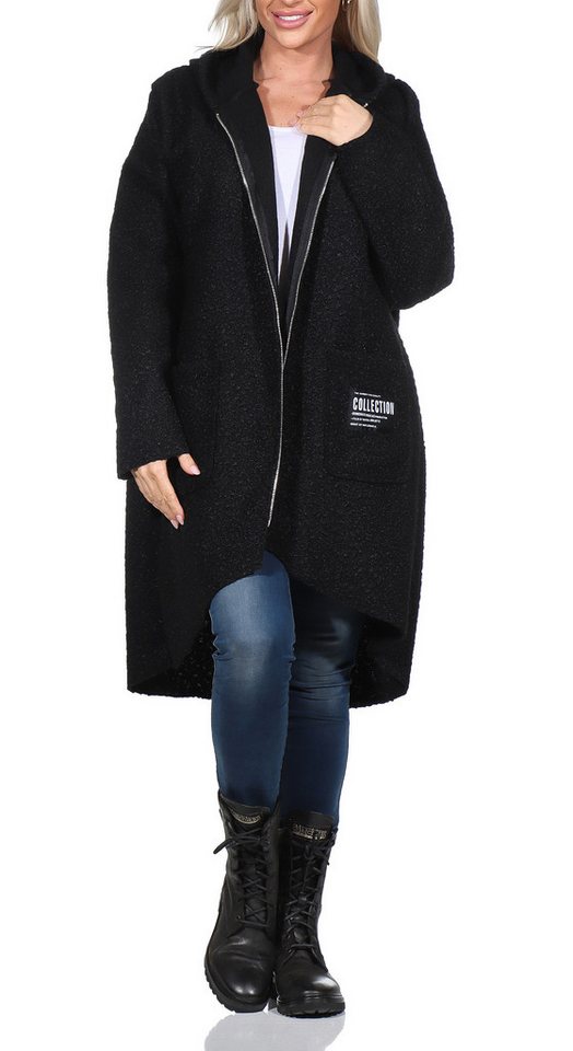 simaranda Kapuzennickijacke Damen Jacke 29503 38-44 Schwarz mit Kapuze von simaranda