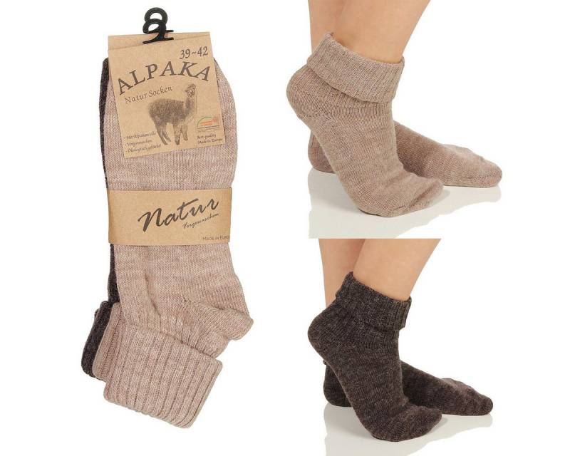 simaranda Kuschelsocken Alpaka Wintersocken 17 Beige / Braun Umschlag 39-42 von simaranda
