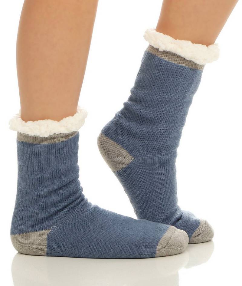 simaranda Kuschelsocken Damen Hüttensocken 346 Blau / Uni von simaranda