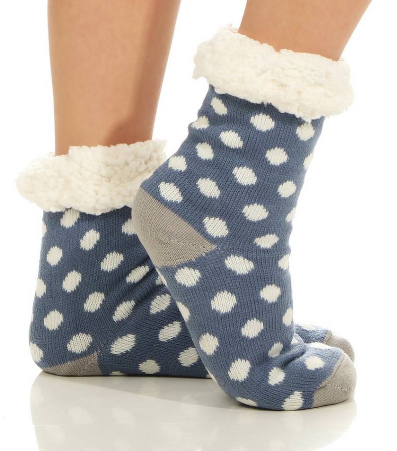simaranda Kuschelsocken Damen Hüttensocken 346 Blau / Punkte von simaranda