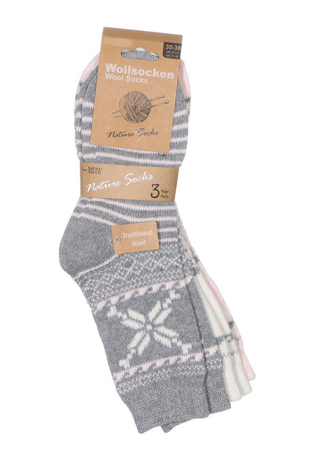 simaranda Norwegersocken Damen Socken gemischt 83 39-42 Bunt Gemischt 3 Paar (3-Paar) von simaranda