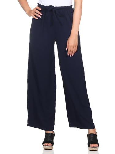 simaranda Weite Damenhose Palazzo Culotte Sommerhose im Marlene Stil für Freizeit Yoga Business 182 (DE/NL/SE/PL, Numerisch, 36, 40, Regular, Regular, Dunkelblau) von simaranda