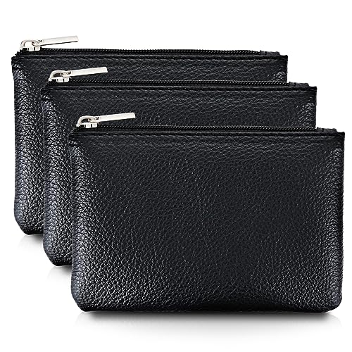 simarro 3 Stück Mini Geldbörse Damen, Leder Mini Portemonnaie Damen Klein und im Kurzformat Brieftasche Münzbeutel Portemonnaie PU Geldbeutel Coin Purse Wallet für Frauen Kinder (Schwarz) von simarro