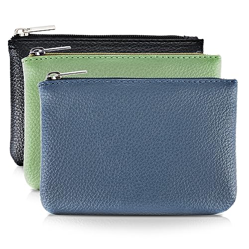 simarro 3 Stück Mini Geldbörse Damen, Leder Mini Portemonnaie Damen Klein und im Kurzformat Brieftasche Münzbeutel Portemonnaie PU Geldbeutel Coin Purse Wallet für Frauen Kinder (schwarz blau grün) von simarro