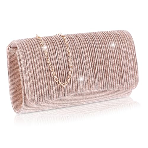 simarro Frauen Abend Bankett-Tasche, Mode einfache Clutch Bag Handtaschen Damen Party Handtaschen Umschlag Handtaschen für Frauen Prom Hochzeit Weihnachten Neujahr Party (Gold) von simarro