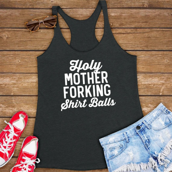 Heilige Mutter Gabelung Shirt Balls | Lustiges Geschenk Good Place - Frauen Tanks Workout Tank Top von simpleeDmaree