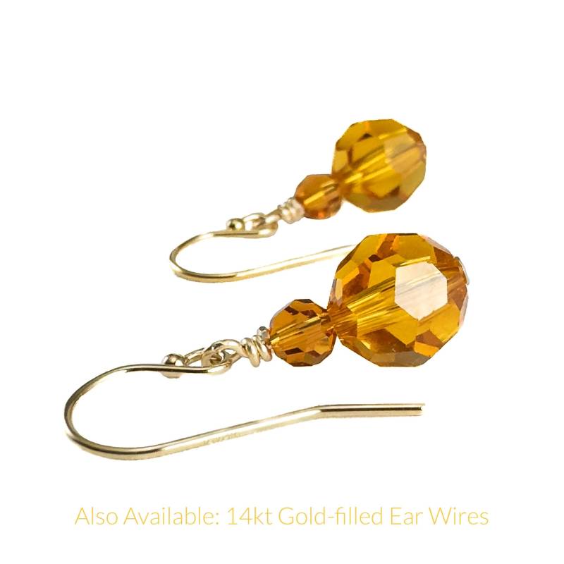 Goldene Gelbe Topas Kristall Tropfen Ohrringe - Handgemachte Sterling Silber Schmuck November Geburtsstein von simplegracesjewelry