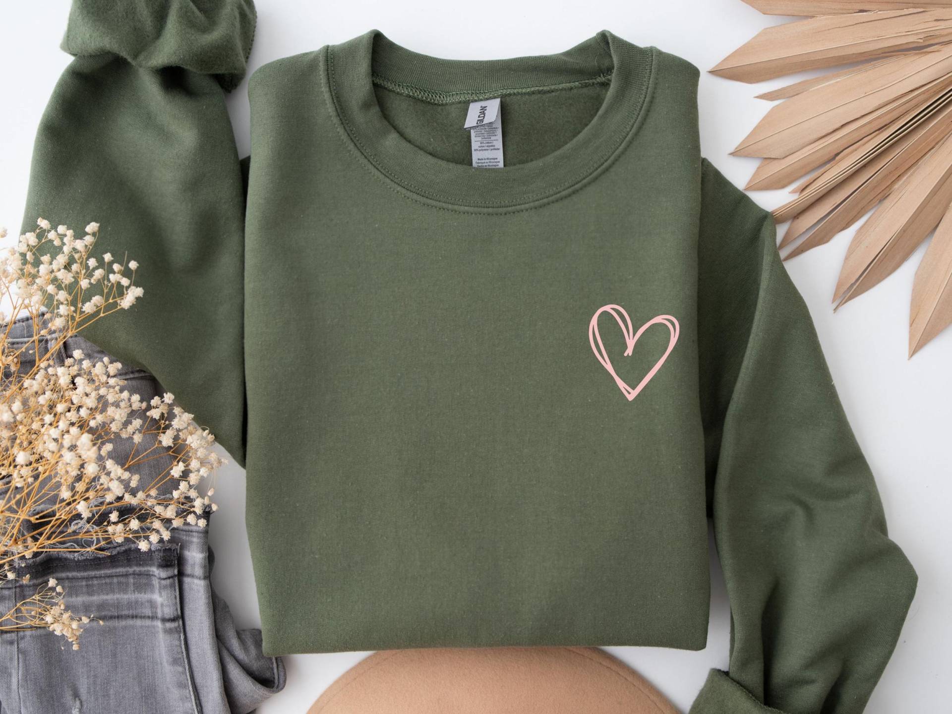 Rosa Herz Sweatshirt, Pullover, Liebe Muttertag, Yoga Meditation Geschenk Für Sie, Pullover von simplforyou