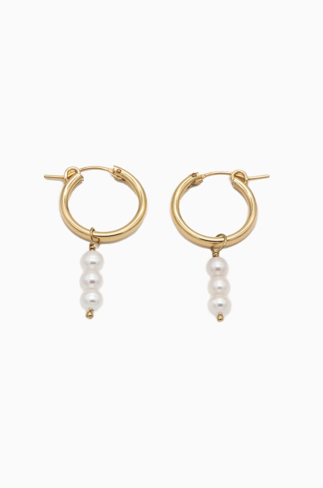Gold Creolen Mit Süßwasserperlen, Anhänger, Ohrringe Perlenanhänger, 14K Filled Gold Creolen Mit Süßwasserperlen, Anhänger, Ohrringe Perlenanhänger, 14K Filled von simplyojewellery