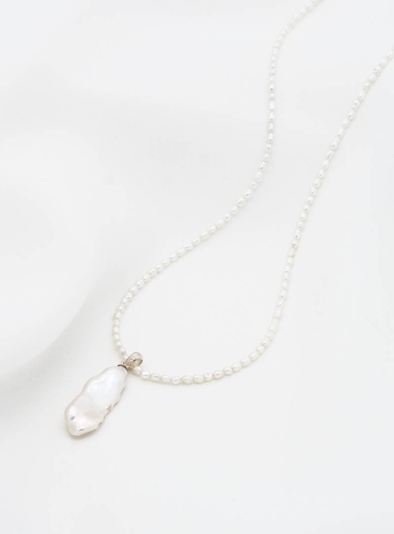 Perlenkette Mit Anhänger, Süßwasserperlen Und Biwa-Perle, Halskette, Perlen-Anhänger, 925 Sterlingsilber Perlenkette Mit Anhänger, Süßwasserperlen Und Biwa-Perle, Halskette, Perlen-Anhänger, 925 Sterlingsilber von simplyojewellery