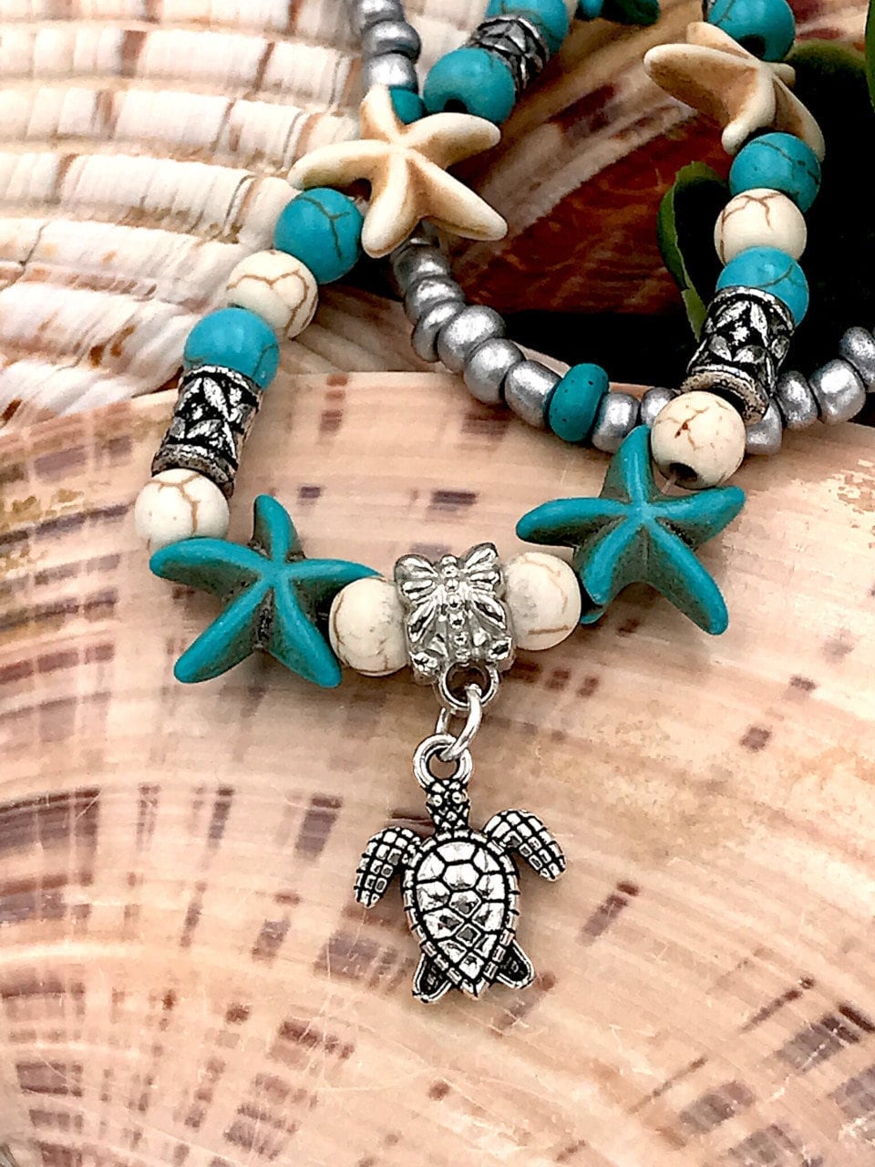 Schildkröte Und Seestern Strand Armband Schildkröte Und Seestern Strand Armband von simplyujewelrydesign