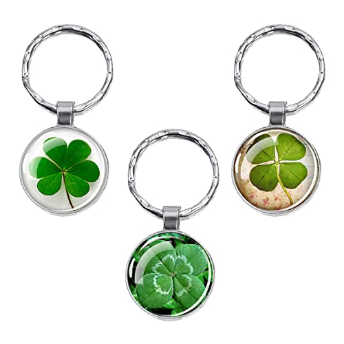 simyron 3 stück vier Glücksbringer grünes Blatt Natur Glück Holzanhänger mit Kleeblatt Anhänger als Geschenk für geldbörse tasche schlüssel von simyron