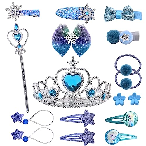 simyron Haarspangen für Kinder 17pcs Prinzessin Haarspangen Haarbänder Krone Set Mädchen Prinzessin Dress Up Set Geschenke zum Kindergeburtstag Kinderschmuck Party Dekoration von simyron