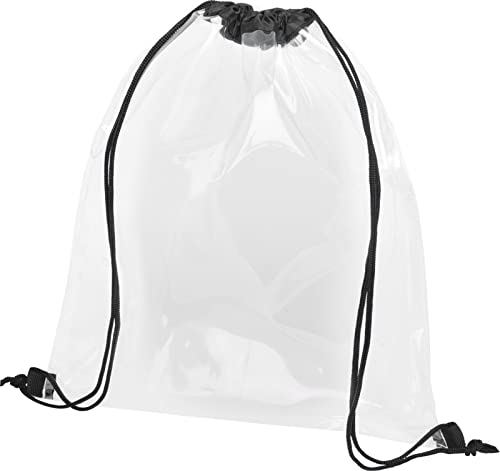 sin4sey Rucksack Sportbeutel transparent mit Kordel Tasche Gymsac (Schwarz) von sin4sey