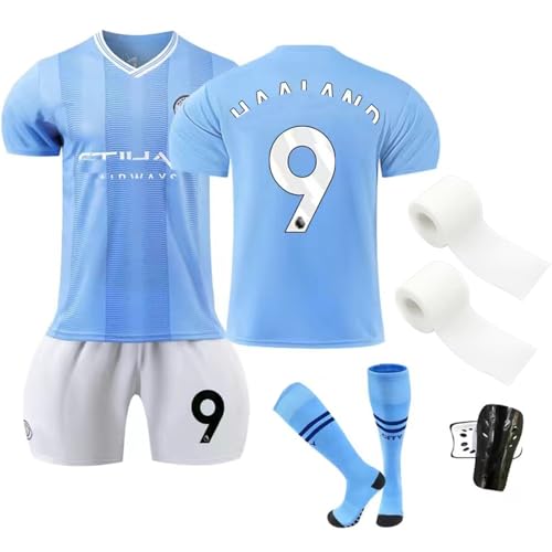 sinirttou Fußball Trikot Set für Kinder,Nr.9 Fussball Jersey Trainingsanzug Jungen Herren, mit Fußball-T-Shirt, Shorts, Stutzen, Schienbeinschoner und Fixierbänder(Größe 22 sinirttou Fußball Trikot Set für Kinder,Nr.9 Fussball Jersey Trainingsanzug Jungen Herren, mit Fußball-T-Shirt, Shorts, Stutzen, Schienbeinschoner und Fixierbänder(Größe 22 von sinirttou