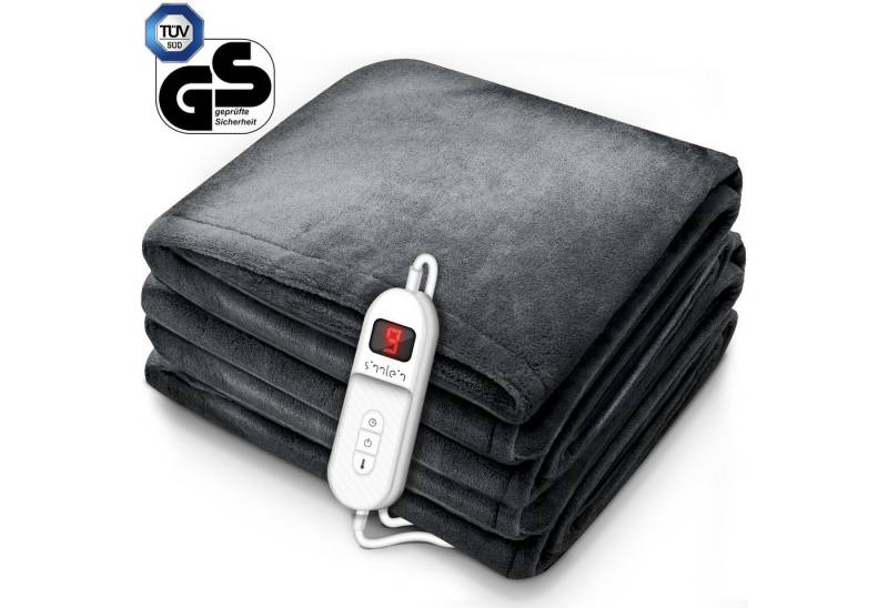 sinnlein Heizdecke Heizdecke elektrisch Wärmedecke 180 x130cm Grau, Heizdecke aus Plüsch, waschbar bis 40°C, Digitalanzeige sinnlein Heizdecke Heizdecke elektrisch Wärmedecke 180 x130cm Grau, Heizdecke aus Plüsch, waschbar bis 40°C, Digitalanzeige von sinnlein