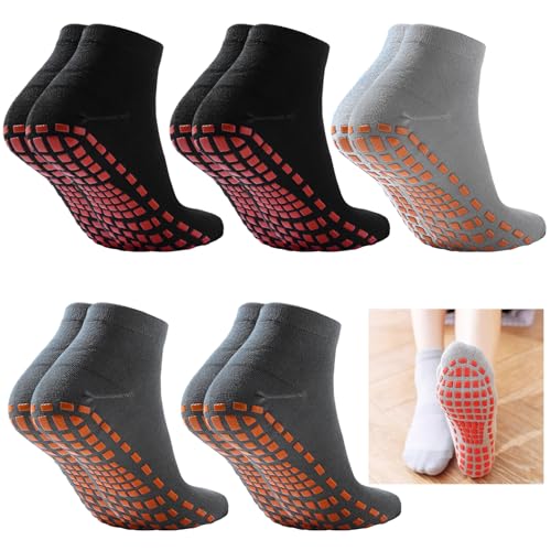 sinzau Yoga Socken, 5 Paare Rutschfeste Socken, 3 Farben Frauen und Männer Yoga Socken, Yoga Socken Anti-Rutsch-Socken, Pilates-Socken, für Yoga, Pilates, Ballet, Aerobic und Fitness-Training von sinzau