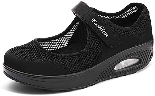 Damen Outdoor Fitnessschuhe Atmungsaktive Mesh Schuhe Sport Slipper mit Klettverschluss Sportschuhe Sneaker Turnschuhe Laufschuhe Pumps von siphly