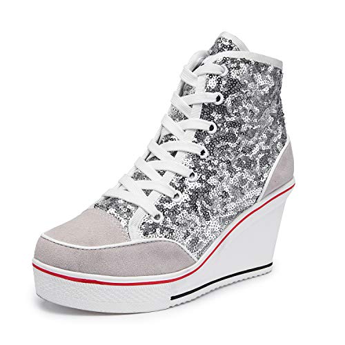 High-Top-Keilschuhe für Damen, EU-Größe 35-43, Leinen, Casual-Stil, für Frühling / Sommer, Keilabsatz von siphly