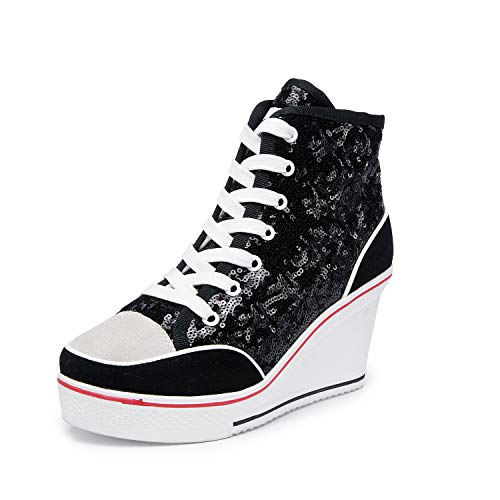 High-Top-Keilschuhe für Damen, EU-Größe 35-43, Leinen, Casual-Stil, für Frühling / Sommer, Keilabsatz von siphly