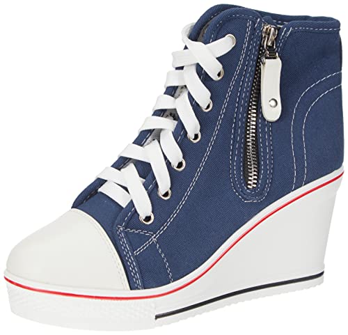 High-Top-Keilschuhe für Damen, EU-Größe 35-43, Leinen, Casual-Stil, für Frühling / Sommer, Keilabsatz von siphly