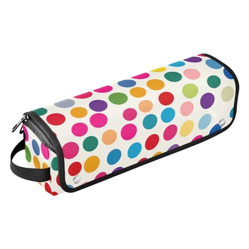 2-in-1-Lockenstab-Reiseetui mit abnehmbarer hitzebeständiger Matte, abnehmbarer Haarstyling-Zubehör-Organizer für Glätteisen, Glätteisen, Lockenstäbe, bunte Tupfen, Bunte Punkte, 1 Size von siphylline