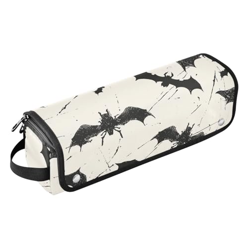 2-in-1 Lockenstab Reiseetui und hitzebeständige Matte mit Reißverschluss, abnehmbarer Haarstyling-Zubehör, Organizer für Glätteisen, Lockenstab, Haartrockner, Fledermäuse, Reiseetui für Damen, von siphylline