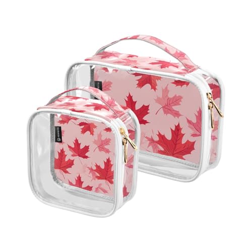 2 transparente Make-up-Taschen für Damen, TSA-zugelassen, tragbare Make-up-Reisetasche, Flughafen-konform von siphylline