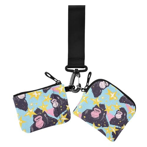 80er Jahre Blue Gorilla Stars Damen Kartenetuis Kleingeldhalter Mini Mode Kleingeld Geldbörse Geldbörse Geldbörse mit Reißverschluss Münzfach für Frauen 2 Packungen 80er Jahre Blue Gorilla Stars Damen Kartenetuis Kleingeldhalter Mini Mode Kleingeld Geldbörse Geldbörse Geldbörse mit Reißverschluss Münzfach für Frauen 2 Packungen von siphylline
