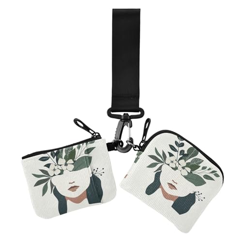 Abstrakte Geldbörse mit zwei Armbändern für Damen, schlank, tragbar, Kartenetui, Geldorganizer mit Schlüsselanhänger, für Damen, 2 Packungen Abstrakte Geldbörse mit zwei Armbändern für Damen, schlank, tragbar, Kartenetui, Geldorganizer mit Schlüsselanhänger, für Damen, 2 Packungen von siphylline