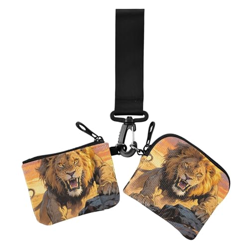 Angry Anime Animal Lion Damen Kartenetuis Kleingeldhalter Kompakte Größe Kartenhalter mit Schlüsselanhänger für Damen 2 Stück Angry Anime Animal Lion Damen Kartenetuis Kleingeldhalter Kompakte Größe Kartenhalter mit Schlüsselanhänger für Damen 2 Stück von siphylline