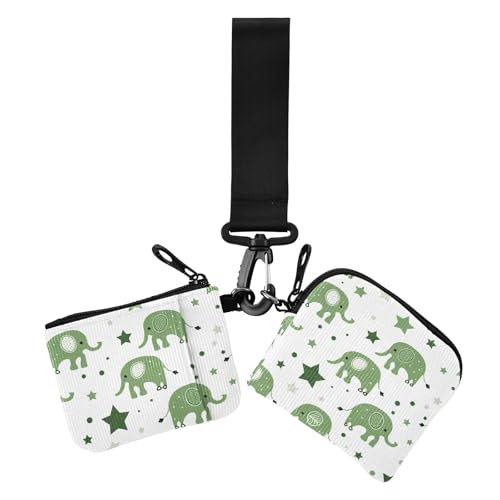 Babygrüne verspielte Elefanten-Münzgeldbörsen für Damen, Kartenetui, niedlich, modisch, Visitenkartenhalter mit Schlüsselanhänger für Damen, 2 Stück Babygrüne verspielte Elefanten-Münzgeldbörsen für Damen, Kartenetui, niedlich, modisch, Visitenkartenhalter mit Schlüsselanhänger für Damen, 2 Stück von siphylline