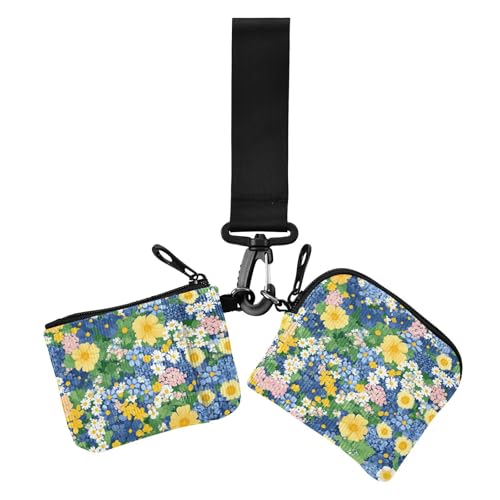 Beauty Frühlingsblumen-Damen-Kartenetui, Kleingeldhalter, schlank, tragbar, Ausweishalter, Schutz mit Reißverschluss, Münzfach für den täglichen Gebrauch, 2 Stück Beauty Frühlingsblumen-Damen-Kartenetui, Kleingeldhalter, schlank, tragbar, Ausweishalter, Schutz mit Reißverschluss, Münzfach für den täglichen Gebrauch, 2 Stück von siphylline